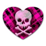 Pink Plaid Skull Mousepad (Heart)