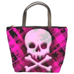 Pink Plaid Skull Bucket Bag