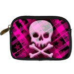 Pink Plaid Skull Digital Camera Leather Case