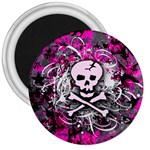 Pink Skull Splatter 3  Magnet
