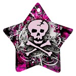 Pink Skull Splatter Ornament (Star)