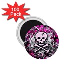 Pink Skull Splatter 1.75  Magnet (100 pack) 