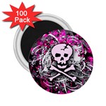 Pink Skull Splatter 2.25  Magnet (100 pack) 