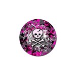 Pink Skull Splatter Golf Ball Marker
