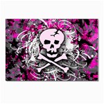 Pink Skull Splatter Postcards 5  x 7  (Pkg of 10)