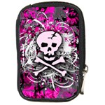 Pink Skull Splatter Compact Camera Leather Case
