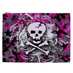 Pink Skull Splatter Cosmetic Bag (XXL)