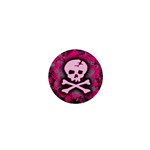Pink Skull Star Splatter 1  Mini Magnet