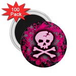 Pink Skull Star Splatter 2.25  Magnet (100 pack) 