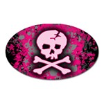 Pink Skull Star Splatter Magnet (Oval)