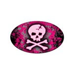 Pink Skull Star Splatter Sticker Oval (100 pack)