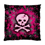 Pink Skull Star Splatter Cushion Case (One Side)