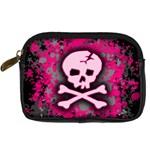 Pink Skull Star Splatter Digital Camera Leather Case