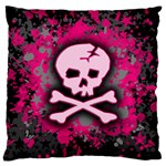Pink Skull Star Splatter Large Cushion Case (One Side)