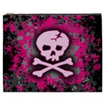 Pink Skull Star Splatter Cosmetic Bag (XXXL)