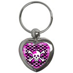 Pink Star Skull Key Chain (Heart)