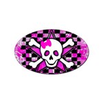 Pink Star Skull Sticker Oval (100 pack)