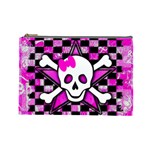 Pink Star Skull Cosmetic Bag (Large)