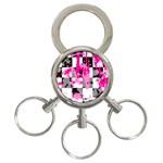 Pink Star Splatter 3-Ring Key Chain