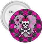 Princess Skull Heart 3  Button