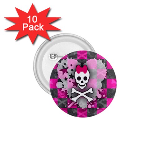 Princess Skull Heart 1.75  Button (10 pack)  from UrbanLoad.com Front