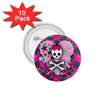 Princess Skull Heart 1.75  Button (10 pack) 