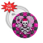 Princess Skull Heart 2.25  Button (100 pack)