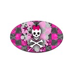 Princess Skull Heart Sticker Oval (100 pack)