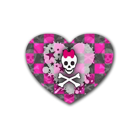 Princess Skull Heart Rubber Coaster (Heart) from UrbanLoad.com Front