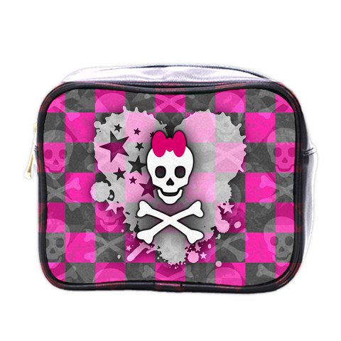 Princess Skull Heart Mini Toiletries Bag (One Side) from UrbanLoad.com Front