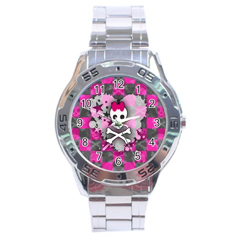 Princess Skull Heart Stainless Steel Analogue Men’s Watch from UrbanLoad.com Front