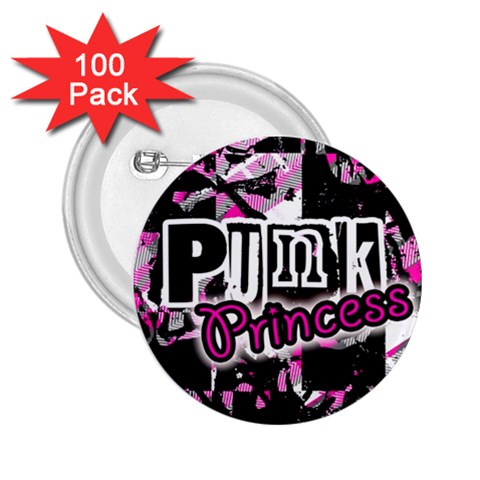 Punk Princess 2.25  Button (100 pack) from UrbanLoad.com Front