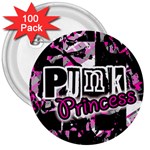 Punk Princess 3  Button (100 pack)