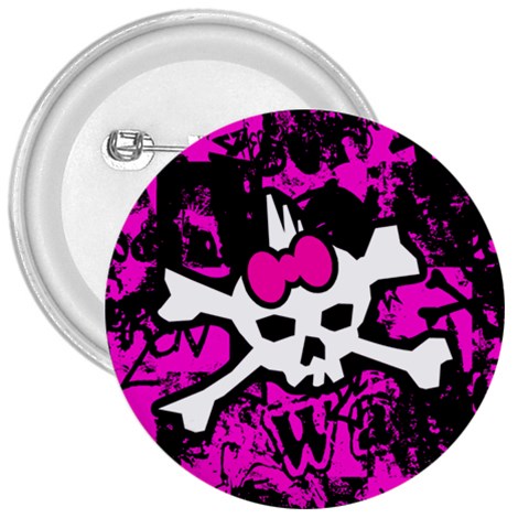 Punk Skull Princess 3  Button from UrbanLoad.com Front