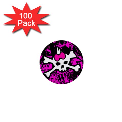 Punk Skull Princess 1  Mini Button (100 pack)  from UrbanLoad.com Front