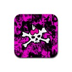 Punk Skull Princess Rubber Square Coaster (4 pack)