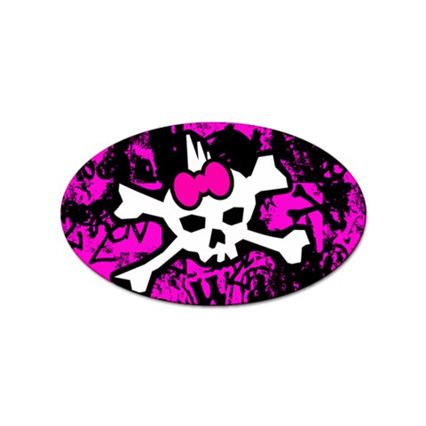 Punk Skull Princess Sticker Oval (10 pack) from UrbanLoad.com Front