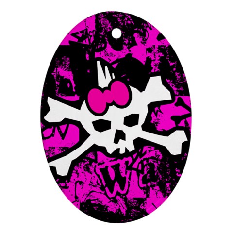 Punk Skull Princess Oval Ornament (Two Sides) from UrbanLoad.com Front