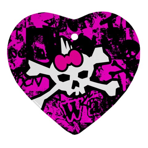 Punk Skull Princess Heart Ornament (Two Sides) from UrbanLoad.com Front