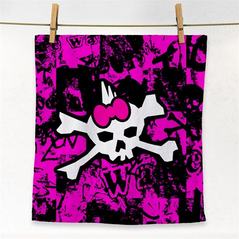 Punk Skull Princess Face Towel from UrbanLoad.com Front