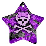 Purple Girly Skull Ornament (Star)