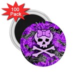 Purple Girly Skull 2.25  Magnet (100 pack) 