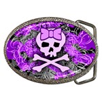 Purple Girly Skull Belt Buckle