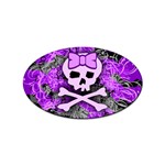 Purple Girly Skull Sticker (Oval)