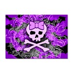Purple Girly Skull Sticker A4 (10 pack)