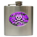 Purple Girly Skull Hip Flask (6 oz)