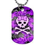 Purple Girly Skull Dog Tag (Two Sides)