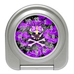 Purple Girly Skull Travel Alarm Clock