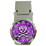 Purple Girly Skull Money Clip Watch