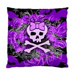 Purple Girly Skull Cushion Case (One Side)